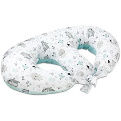 Image of Bellochi Maternity and Nursing Pillow for Twins Baby Support Multifunctional Breastfeeding with Cover Made of 100% Cotton OEKO TEX Certified (Animaland)