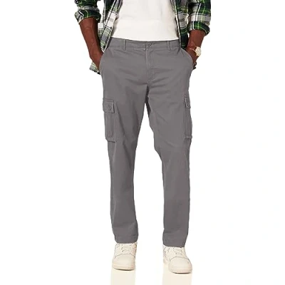 Image of Amazon Essentials Men&#039;s Straight Fit Stretch Cargo Trouser (Available in Big &amp; Tall), Dark Grey, 42W / 30L