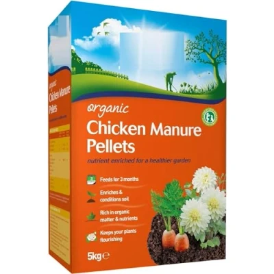 Image of indigo Garden Organic Chicken Manure Pellets for Gardens, 5 kg Bag