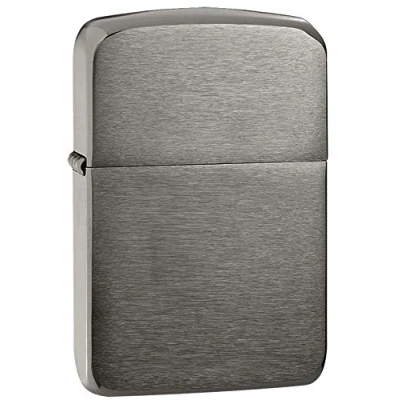 Image of Zippo Windproof Lighter 1941 Replica Black Ice Finish Refillable for Lifetime Use Adjustable Flame Gift Box Metal Construction Made in USA