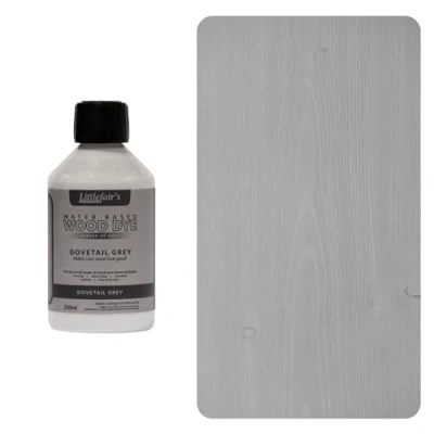 Image of Littlefair&#039;s Wood Stain Water Based 250 ml Indoor Furniture Light &amp; Dark Finishes Special Non Toxic Eco Friendly Formula for Crafts Colour: Dovetail Grey