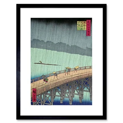 Image of Wee Blue Coo Utagawa Hiroshige Japanese Shin Ohashi Bridge 1856 Framed Wall Art Print