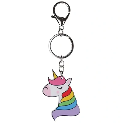 Image of Stands Out, Supplying Outstanding Gifts Rainbow Unicorn Cute Cartoon Novelty Keyring Bag Tag Charm