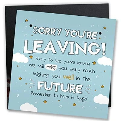 Image of RED OCEAN Good Luck Leaving Colleague Friend Teacher Work New Job Gift Card Present