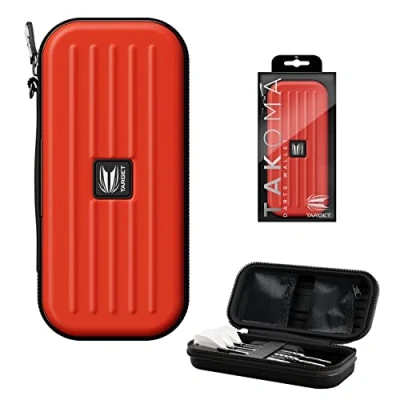 Image of TARGET Darts Takoma Wallet, Regular Size, Red Case Holds 3 Protective EVA Dart Holder with Double Zip Lock Inner Pouches Professional Accessories