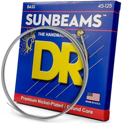Image of DR NMR5 45 Strings SUNBEAM™ Nickel Plated Bass Strings: 5 String Medium 125, Silver