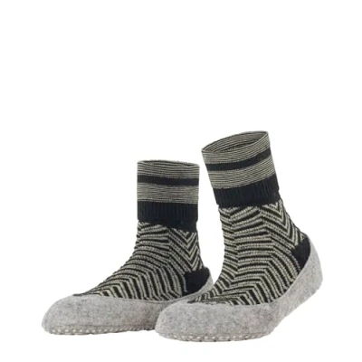Image of FALKE Women&#039;s Cosyshoe Herringbone Slipper Socks, Wool, Black (Black 3000), 4 5 (1 Pair)