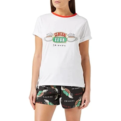 Image of FRIENDS Womens Pyjamas Short Summer Pjs, Sizes UK 8 to 22, Official Merchandise (20 22) White