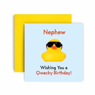 Image of Huxters Birthday Cards for Men Qwacky Funny Card him Nephew Day Best Friend Fun Happy 14.8cm (Nephew)