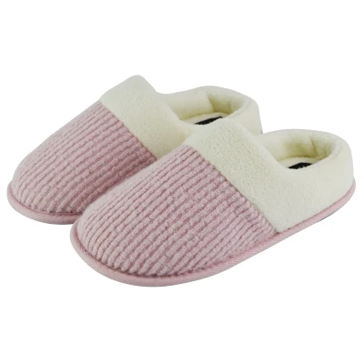 Image of Slipper Snob Ladies Slip On Mule Slippers with Open Back Memory Foam Indoor House Faux Fur Collar (3 UK, Pink, numeric_3)