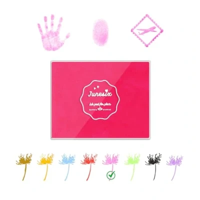 Image of Sicheii Large Ink Pads for Stamping, Washable Stamp Pad Rubber Stamps Hand and Footprints, Dog Pet Paw Print Pad, Craft Partner DIY Color Fabric Wood Paper Scrapbook (Pink)