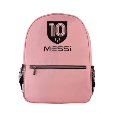 Image of Messi Unisex&#039;s Lifestyle Backpack, Bookbag with Pockets &amp; Adjustable Straps School, Pink/Black, One Size
