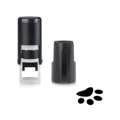 Image of Paw Print Stamp Loyalty Card Stamper Self Inking Black Ink Approx. 11mm