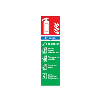Image of Sitesafe Dry Powder Fire Extinguisher Vinyl Sign 100 x 300mm