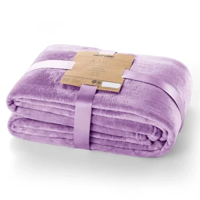 Image of DecoKing Deluxe Microfibre Fleece Super Soft Touch Snug Blanket/Sofa Bed Throw Lilac Light Viola 160x210 cm Mic
