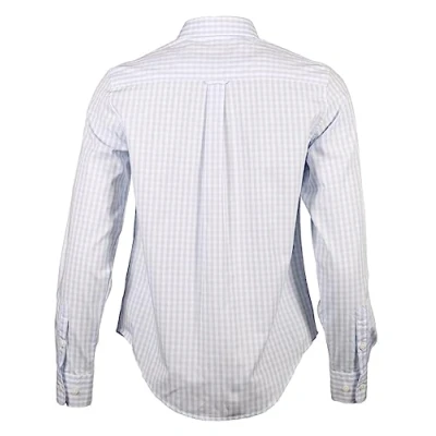 Image of GANT REG Poplin Gingham Buttondown blouse, Women&#039;s, Size: 8, Light blue