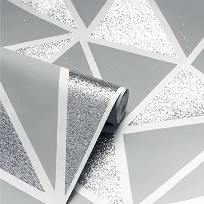 Image of RAVALI Silver Sequin Fragments Quality Wallpaper / 921800