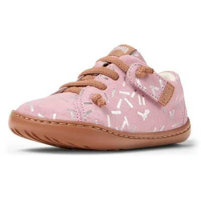 Image of Camper PEU CAMI First Walkers Baby shoes pink/silvercoloured for kids, Size: 8.5K, Pink/silver coloured Suede