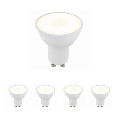 Image of 6W LED GU10 SMD Bulb 4000k Lamp Energy Saving Light 460 Lumen Spot 120 Degree Wide Beam Angle 50W Halogen Equivalent 25000 Hours Frosted Cool White Pack of 4