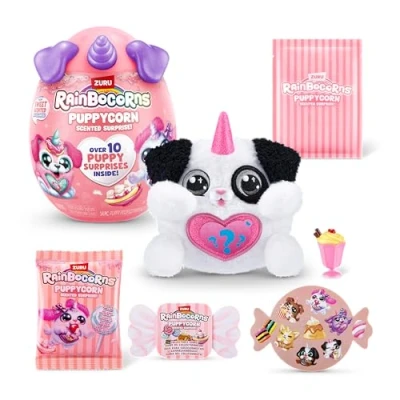 Image of Rainbocorns ZURU Puppycorn Scent Surprise, Dalmatian, by Surprise Unboxing Soft Toy, Scented Puppy Plush for Girls (Dalmatian)