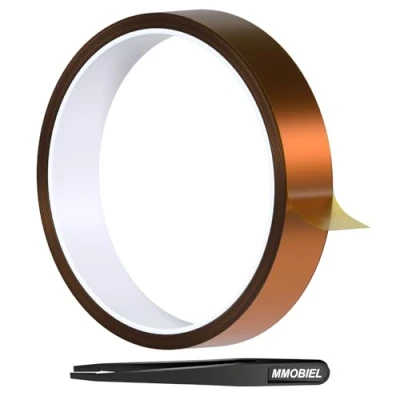 Image of MMOBIEL Heat Tape (25mm x 30m) Polyimide Resistant for Sublimation Transfer Tape, High Temperature Press ESD HVAC Electronics Soldering 3D Printing etc. 1.0 100 Ft