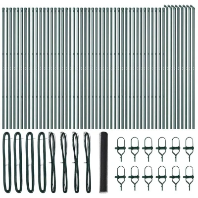 Image of vidaXL Hexagon Fence Grey 1x100 m Steel