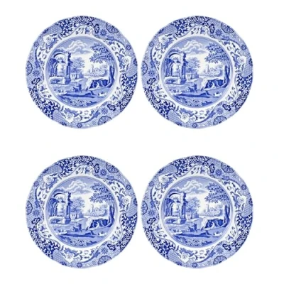 Image of Spode Blue Italian Set of 4 23cm Plates