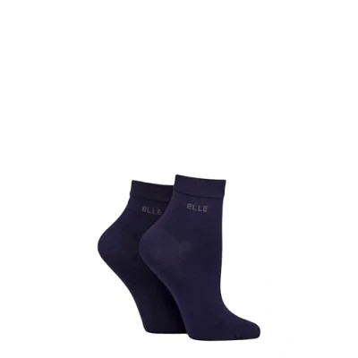 Image of Women&#039;s 2 Pair Elle Bamboo Anklet Socks Navy 4 8