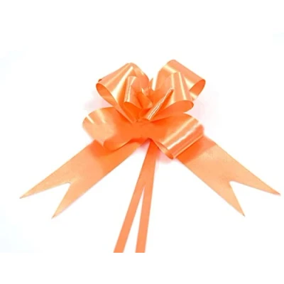 Image of SHATCHI Large 50mm/5cm Ribbon Pull Bows for Party Wall, Gift Wraps, Christmas Trees, Wedding, Birthday Hampers Decoration Florist, Orange, 30pcs