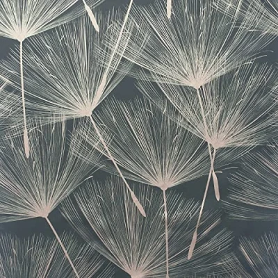 Image of SOPHIE LAURENCE Harmony Dandelion Charcoal Rose Gold Metallic Wallpaper (Harmony Gold)