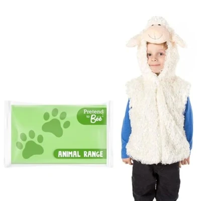 Image of PRETEND TO BEE Soft Sheep Animal Fancy Dress Costume for Kids, Unisex, White, 3 7 Years