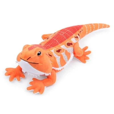 Image of lilizzhoumax Simulation Lizard Plush Toy 46cm/18, Realistic Stuffed Animal Bearded Dragon Cute Super Soft Home Decoration Toys Gift for Kids orange