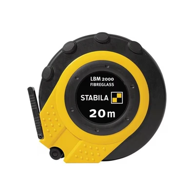 Image of STABILA Capsule Tape Measure LBM 2000 Fibreglass, 20 m, Fibreglass Measuring with Metric Scale and Kink Protection, Universal Hook, Shatterproof Capsule, MID Accuracy