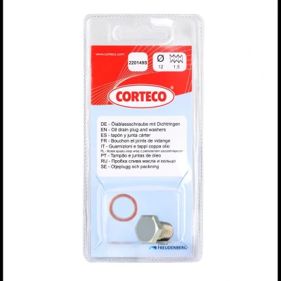 Image of 11137535106 Drain Plug CORTECO 220149S M 12 x 1,50 16 with seal ring BMW: 6 Coupe, 3 Saloon, X3, MINI: Hatchback, LAND ROVER: Range Rover