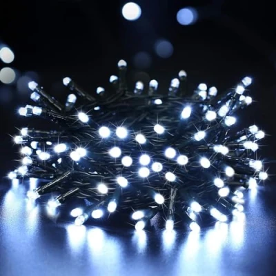Image of SHATCHI 50 Cool White LEDs Battery Operated Fairy Lights Waterproof Indoor/Outdoor 8 Changing Modes Timer Christmas Wedding Party Birthday Decorations