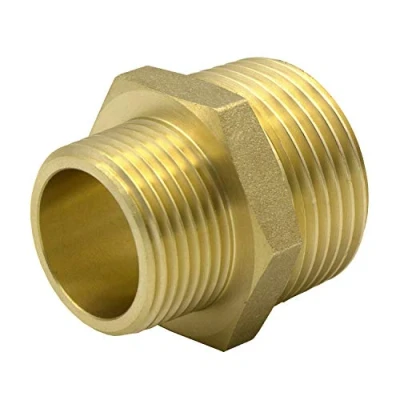 Image of VARIOSAN Reducing Nipple 13286, 3/4 Inch x 1/2 Male Thread, Brass, Suitable for Drinking Water