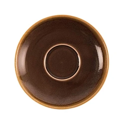 Image of Olympia 6 x Kiln Cappucino Saucer Bark 160mm 6.5&quot; Cups Coffee Tea Serving