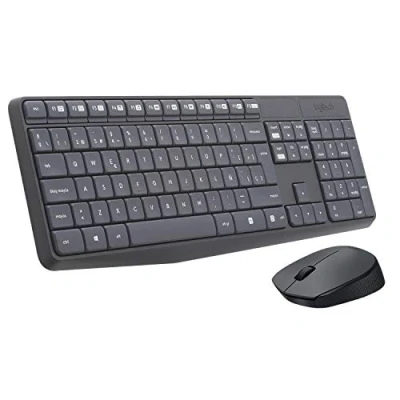 Image of Logitech MK235 Wireless Keyboard and Mouse Combo for Windows, QWERTY Spanish Layout Grey