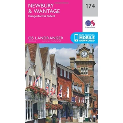 Image of Newbury &amp; Wantage Map Hungerford Didcot Ordnance Survey OS Landranger 174 England Walks Cycling Days Out Maps Adventure