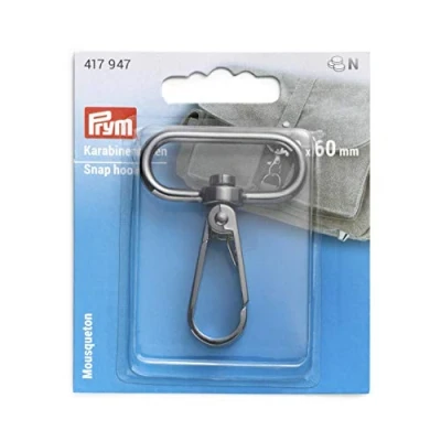 Image of Prym Carabiner Hook, Zinc Alloy, Gunmetal, 40 x 60 mm