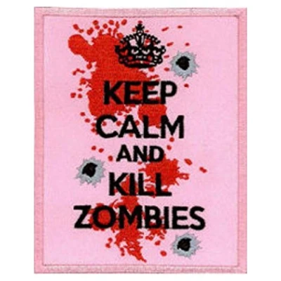 Image of Klicnow Keep Calm and Kill Zombies Embroidered Patch 8cm x 10cm (3&quot; 4&quot;)