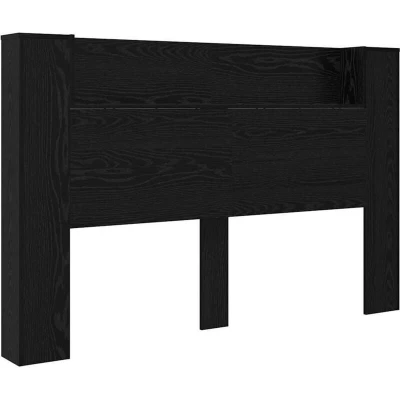 Image of Headboard Cabinet Black oak Engineered wood Vidaxl