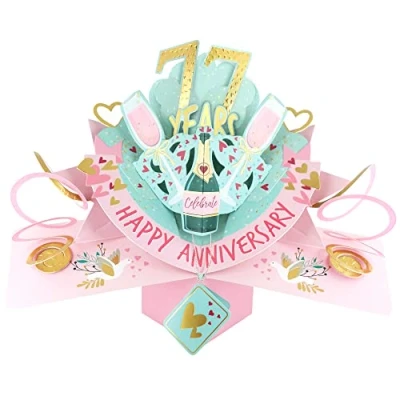 Image of 77 Years Happy 77th Anniversary Pop Up Greeting Card Love Kate&#039;s 3D Cards POP216MC77