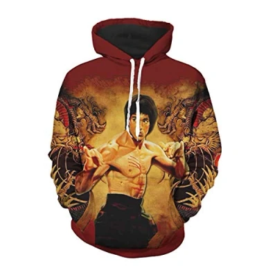 Image of Li Xiaolong Dragon Hoodies Men&#039;s MMA Boxing 3D Print Pullover Hooded Sweatshirt