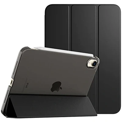 Image of TiMOVO Case for iPad Mini 7 A17 Pro 8.3 inch 2024, 6th Generation Case, Slim Translucent Hard Back Folio Cover Support Touch ID &amp; Apple Pencil Charging, Auto Wake/Sleep Black