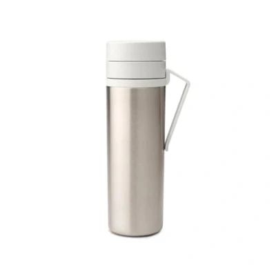 Image of Brabantia Make &amp; Take Insulated Flask with Belt Clip, Keeps Drinks Hot for 6 Hours or Cold 12 Hours, Leak Proof and Dishwasher Safe Light Grey, 0.5L