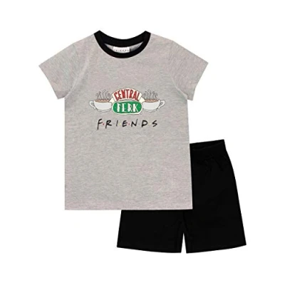 Image of FRIENDS Girls Short Pyjamas Central Perk Black 5 6 Years