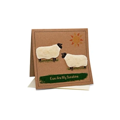 Image of Sheep (EWE are My Sunshine) Greeting Birthday Card (Anniversary/Valentine/Blank Inside)