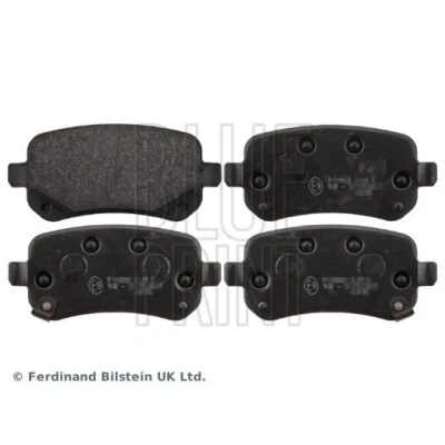 Image of 68029884AA, 68029887AA, 68029887AB, 68044761AA, 68044761AB Brake pad set BLUE PRINT ADA104259 Rear Axle with acoustic wear warning DODGE: Journey MPV