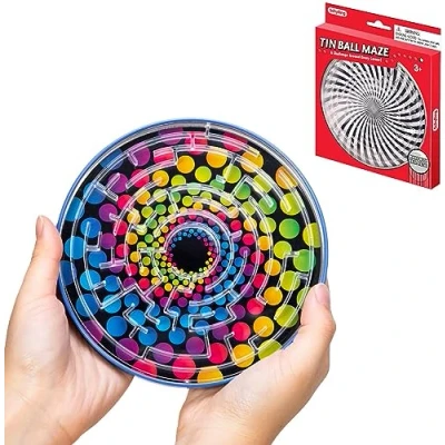 Image of Schylling Tin BB Maze Ball Game 6&quot; Retro Puzzles in 3 Assorted Styles, Develops Hand Eye Coordination and Strategic Thinking